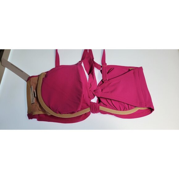 Robin Piccone Bikini Swim Top Underwire  Cup D Fuisha Bottom High Weist Sz M#0 - Picture 5 of 10